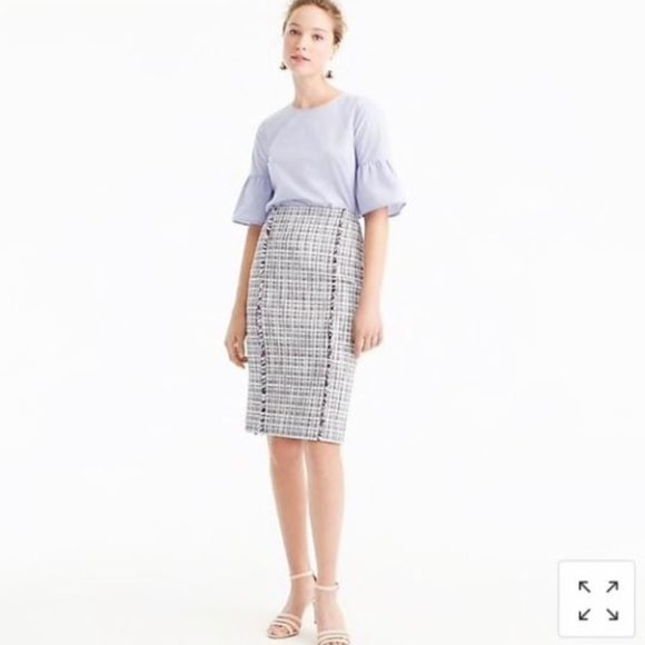 J. Crew Classic Plaid Tweed Skirt G0945 - Size 6 - Picture 1 of 6